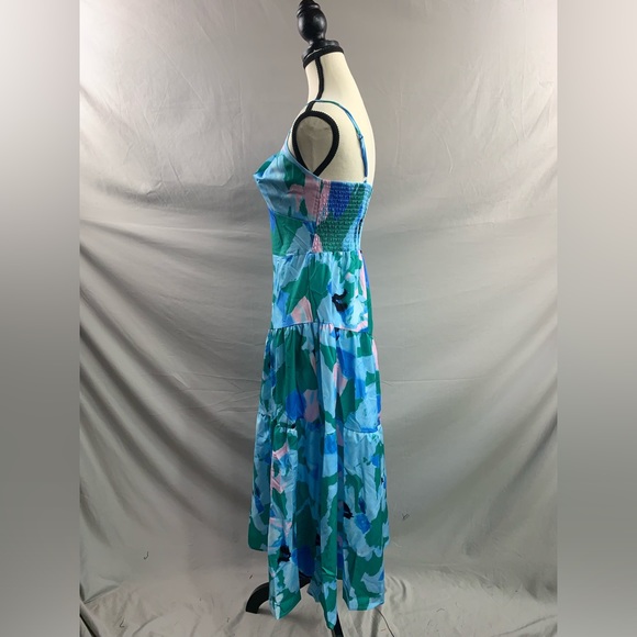 Shirred Panel Backless Midi A-Line Dress - Picture 9 of 10